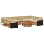 vidaXL Ensemble de canapés d'extérieur 10 Pièces Naturel et Beige