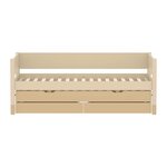 Flexa WHITE Lit gigogne extensible 90 x 190 cm avec 2 tiroirs Beige sable