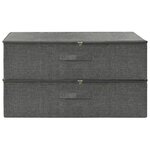 vidaXL Boîtes de rangement 2 Pièces Tissu 70x40x18 cm Anthracite