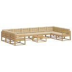 vidaXL Ensemble de canapés d'extérieur 11 Pièces Blanc et Beige