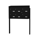 Bloc collectif Leabox 3x2 grade 3 simple face Extérieur sur pieds à sceller Noir 9005 finition brillante