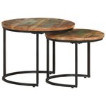 vidaXL Tables gigognes 2 Pièces Bois de récupération massif