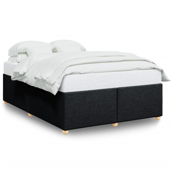 vidaXL Cadre de lit sans matelas noir 140x200 cm tissu