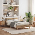 vidaXL Cadre de lit chêne artisanal 120 x 190 cm Bois d'ingénierie