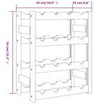 vidaXL Casier à bouteilles pour 16 bouteilles noir bois pin solide