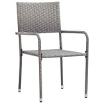 vidaXL Ensemble de salle à manger pour jardin 7 Pièces Gris Poly rotin
