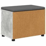 vidaXL Banc d'entrée avec coussin Gris béton 60 x 38 x 46 cm