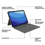 Clavier et étui - tablette - logitech - combo touch ipad pro 11 - apple