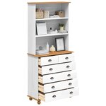 vidaXL Hutch ASKIM Blanc 91 x 40 x 200 5 cm Bois de pin massif