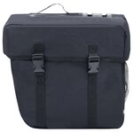 vidaXL Sac de vélo double pour porte-bagages étanche 35 L Noir