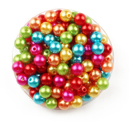 Perles nacrées rondes multicolores 0 8 cm 130 pièces