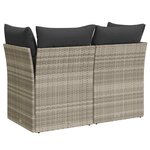 vidaXL Canapé de jardin 2 places et coussins gris clair résine tressée