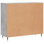 vidaXL Buffet gris béton 90x34x80 cm bois d'ingénierie