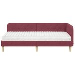 vidaXL Cadre de lit d'angle avec matelas Bordeaux 90 x 200 cm tissu