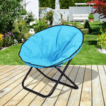 Loveuse fauteuil rond de jardin fauteuil lune papasan pliable grand confort 80L x 80l x 75H cm grand coussin fourni oxford bleu