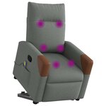 vidaXL Fauteuil de massage inclinable Gris foncé Tissu