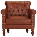 vidaXL Fauteuil Marron Cuir de chèvre véritable
