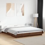 vidaXL Cadre de lit avec lumières LED chêne marron 150x200 cm