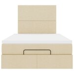vidaXL Cadre de lit ottoman avec matelas crème 120x190 cm tissu