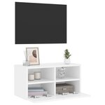 vidaXL Meuble TV mural blanc 60x30x30 cm bois d'ingénierie