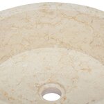 vidaXL Lavabo Crème Ø40x15 cm Marbre