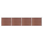 vidaXL Ensemble de panneau de clôture WPC 699x146 cm Marron
