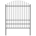 vidaXL Clôture de jardin avec dessus en lance Acier 1 7 m Noir
