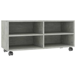 vidaXL Meuble TV avec roulettes Gris béton 90x35x35 cm Bois ingénierie