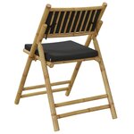 vidaXL Chaises de bistro pliantes lot de 2 coussins gris foncé bambou