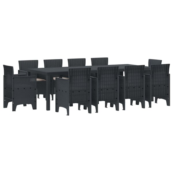 vidaXL Ensemble de salle à manger pour jardin 11 pc Anthracite