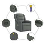 vidaXL Fauteuil de massage inclinable Gris foncé Tissu