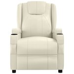 vidaXL Fauteuil de massage blanc crème similicuir