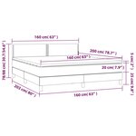 vidaXL Sommier à lattes de lit avec matelas Taupe 160x200 cm Tissu