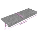 vidaXL Tapis d'escalier autocollants 15 Pièces 65x21x4 cm Argenté
