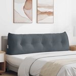 vidaXL Coussin de Dos Gris foncé 160 x 24 x 50 cm Velours