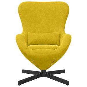 vidaXL Fauteuil œuf Jaune 63 x 73 x 90 cm Velours