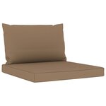 vidaXL Salon de jardin 6 Pièces avec coussins taupe Bois de pin imprégné
