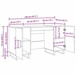 vidaXL Bureau chêne artisanal 140 x 50 x 75 cm Bois d'ingénierie