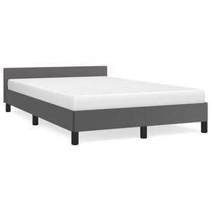 vidaXL Cadre de lit avec tête de lit sans matelas gris 120x200 cm