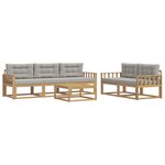 vidaXL Ensemble de canapés d'extérieur 6 pc Blanc et gris clair