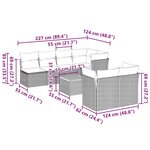 vidaXL Salon de jardin 8 Pièces avec coussins gris résine tressée