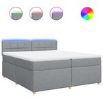 vidaXL Sommier à lattes de lit avec matelas Gris clair 200x200cm Tissu