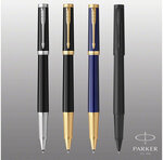 Stylo roller PARKER INGENUITY  Bleu  Finition dorée  recharge encre noire pointe fine  coffret cadeau
