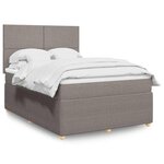 vidaXL Sommier à lattes de lit avec matelas Taupe 140x200 cm Tissu