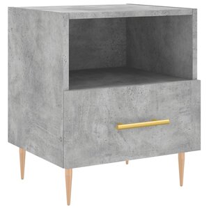 vidaXL Table de chevet gris béton 40x35x47 5 cm bois d’ingénierie