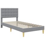 vidaXL Cadre de lit avec tête de lit Gris clair 90 x 200 cm Tissu