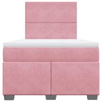 vidaXL Sommier à lattes de lit avec matelas Rose 120x200 cm Velours
