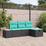vidaXL Ensemble de canapé de jardin avec coussin 4 Pièces polyrotin