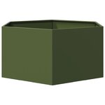 vidaXL Jardinière vert olive hexagone 104x90x45 cm acier