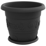 vidaXL Pots de plantes 24 Pièces Noir Ø 26 x 21.5 cm Plastique